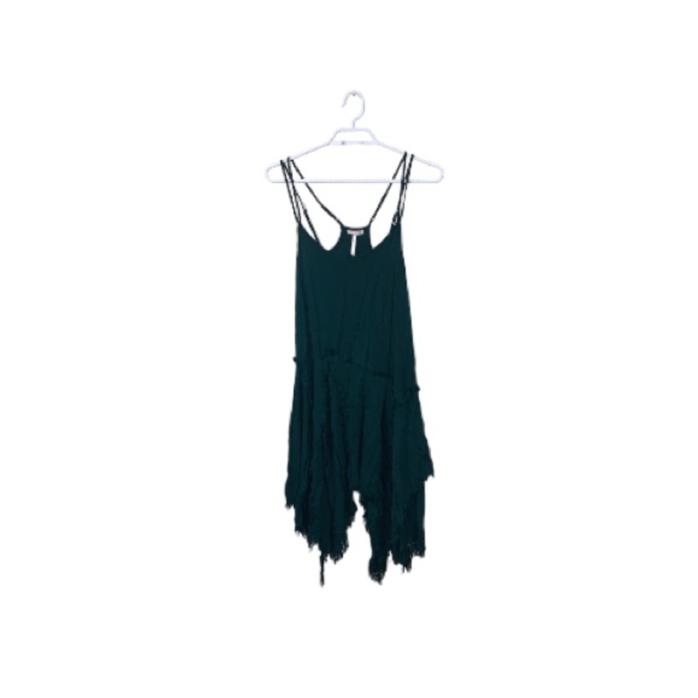 Free People Emerald Green Boho Asymmetrical Tunic - Women’s Size XS